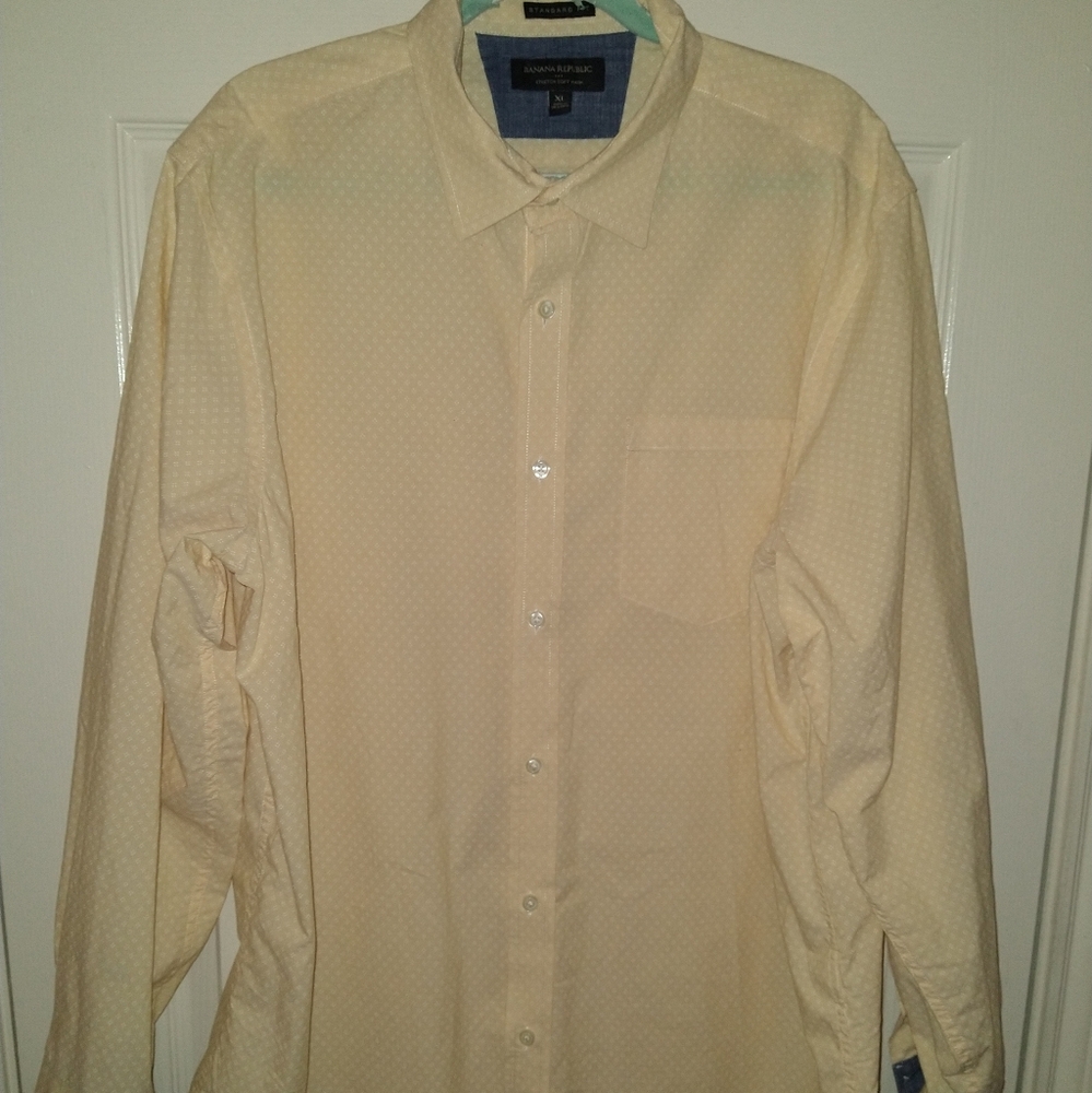 Banana Republic Stretch Soft Wash Long Sleeve Button Up Shirt Men's sz XL
